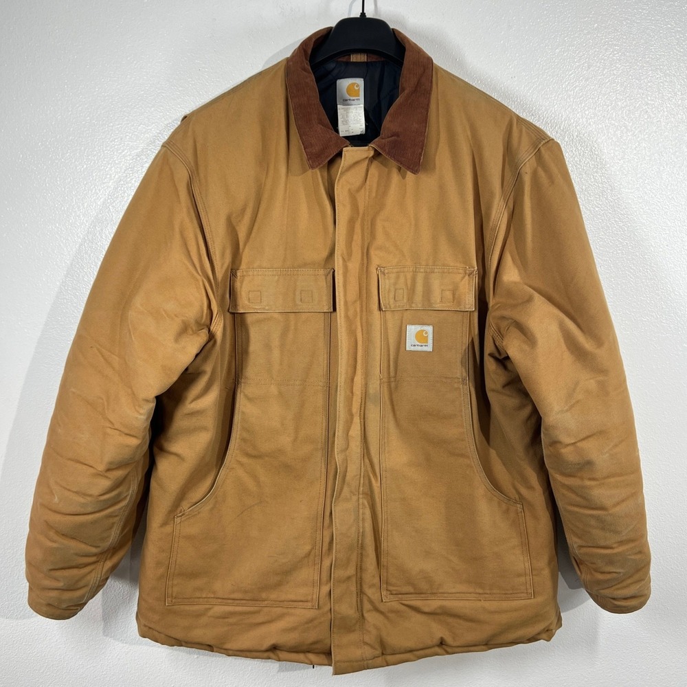 Vintage Carhartt Traditional Coat 50 Tall Men Brown Duck Arctic USA Work‎ Jacket